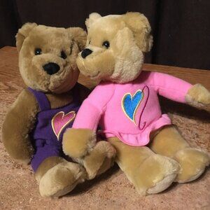 HALLMARK MAGNET KISS NOSE VALENTINES HEART GIRL BOY BEAR PLUSH